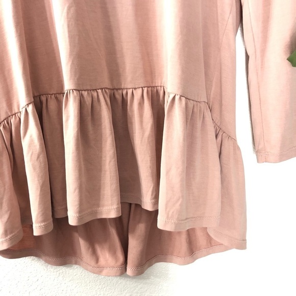 Harlowe & Graham Pink Frill Bottom 3/4 Sleeve Top - Picture 4 of 6